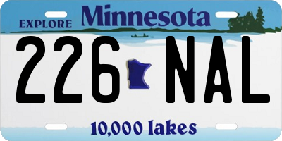 MN license plate 226NAL