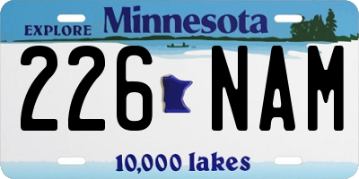 MN license plate 226NAM