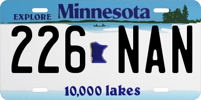 MN license plate 226NAN