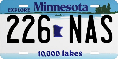 MN license plate 226NAS