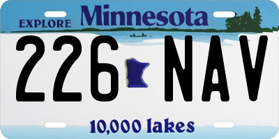 MN license plate 226NAV