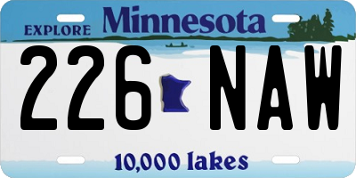 MN license plate 226NAW