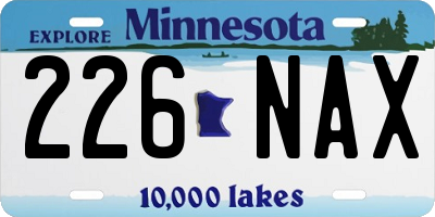 MN license plate 226NAX