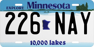 MN license plate 226NAY