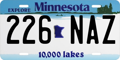 MN license plate 226NAZ