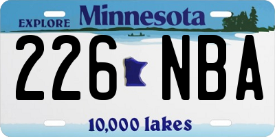 MN license plate 226NBA