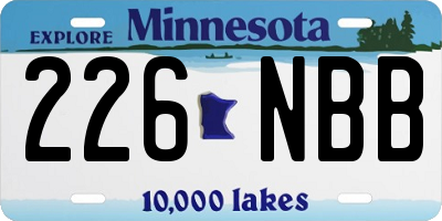 MN license plate 226NBB