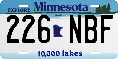 MN license plate 226NBF