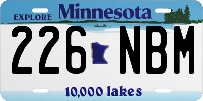MN license plate 226NBM