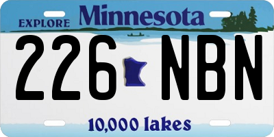 MN license plate 226NBN