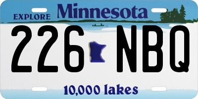 MN license plate 226NBQ