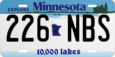 MN license plate 226NBS