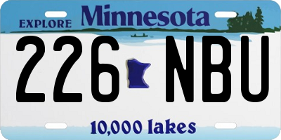 MN license plate 226NBU