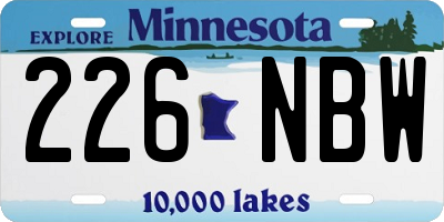 MN license plate 226NBW