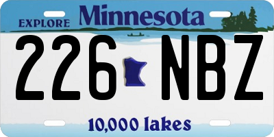 MN license plate 226NBZ