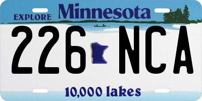 MN license plate 226NCA