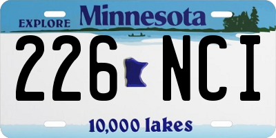 MN license plate 226NCI