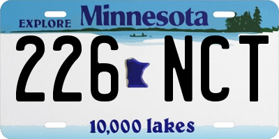 MN license plate 226NCT
