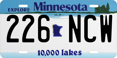 MN license plate 226NCW