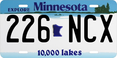 MN license plate 226NCX