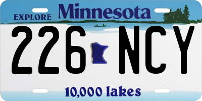 MN license plate 226NCY