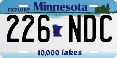 MN license plate 226NDC