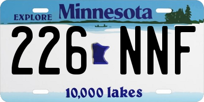 MN license plate 226NNF