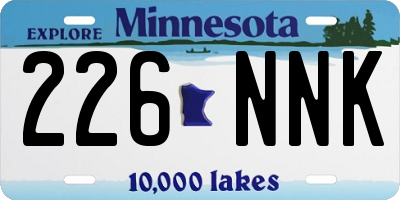 MN license plate 226NNK