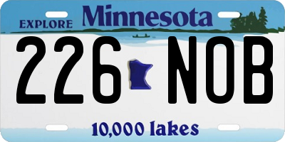 MN license plate 226NOB