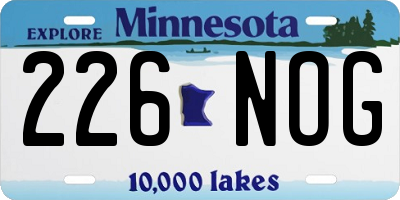 MN license plate 226NOG