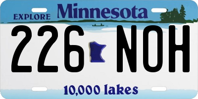 MN license plate 226NOH