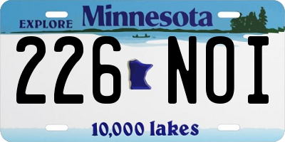 MN license plate 226NOI