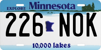 MN license plate 226NOK