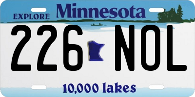 MN license plate 226NOL