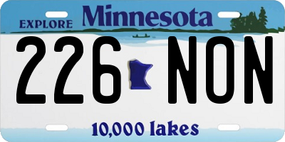 MN license plate 226NON