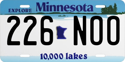 MN license plate 226NOO
