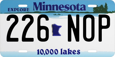 MN license plate 226NOP