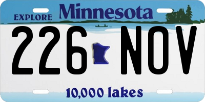 MN license plate 226NOV