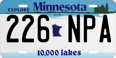 MN license plate 226NPA