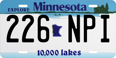 MN license plate 226NPI