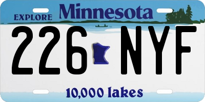 MN license plate 226NYF