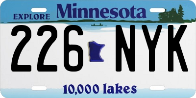MN license plate 226NYK