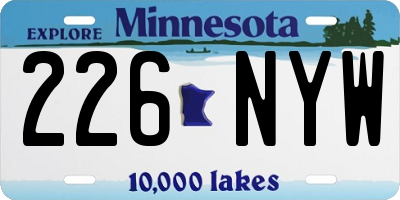 MN license plate 226NYW