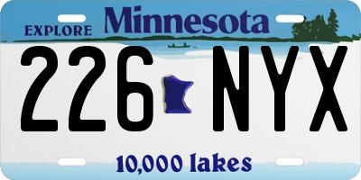 MN license plate 226NYX