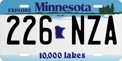 MN license plate 226NZA