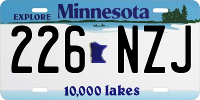 MN license plate 226NZJ