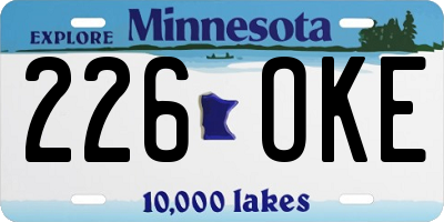 MN license plate 226OKE