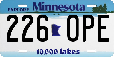 MN license plate 226OPE