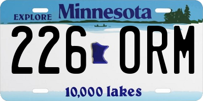 MN license plate 226ORM
