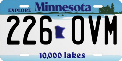 MN license plate 226OVM